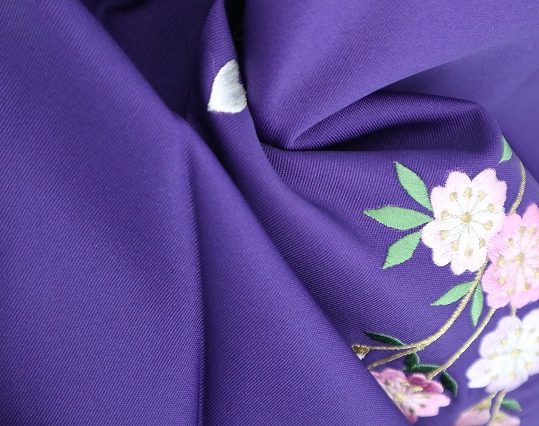 卒業式袴単品レンタル[刺繍]青紫×濃い青紫ぼかしに枝垂れ桜刺繍[身長163-167cm]No.284